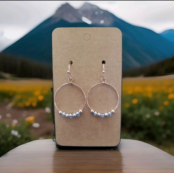 Jewelry - Handmade Rose Gold Plated Multi Color Pastel Beaded Drop Dangle Earrings
